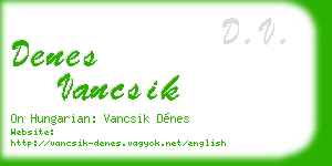 denes vancsik business card