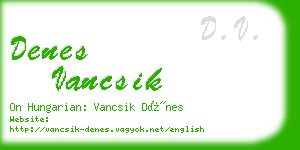 denes vancsik business card